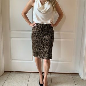JCrew leopard print pencil skirt